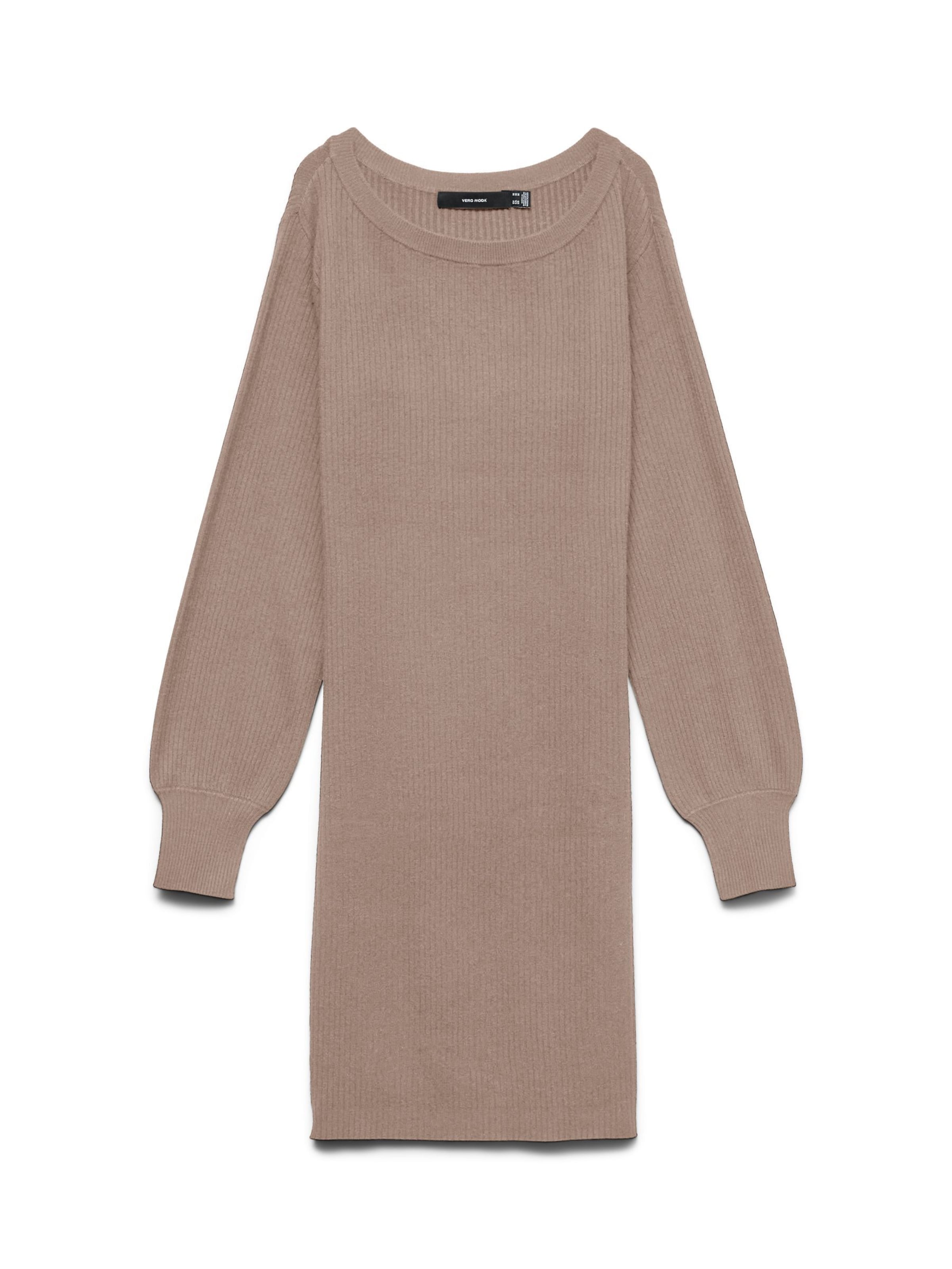 VERO MODA - Vestido de punto 'VMHOLLYKARIS' en marrón: frente