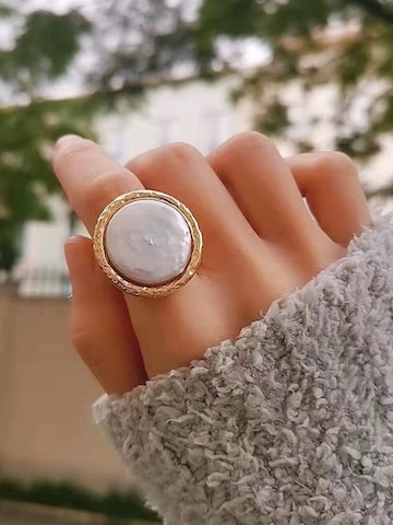 LanLivia - Anillo 'Vintage Mother of Pearl' en oro