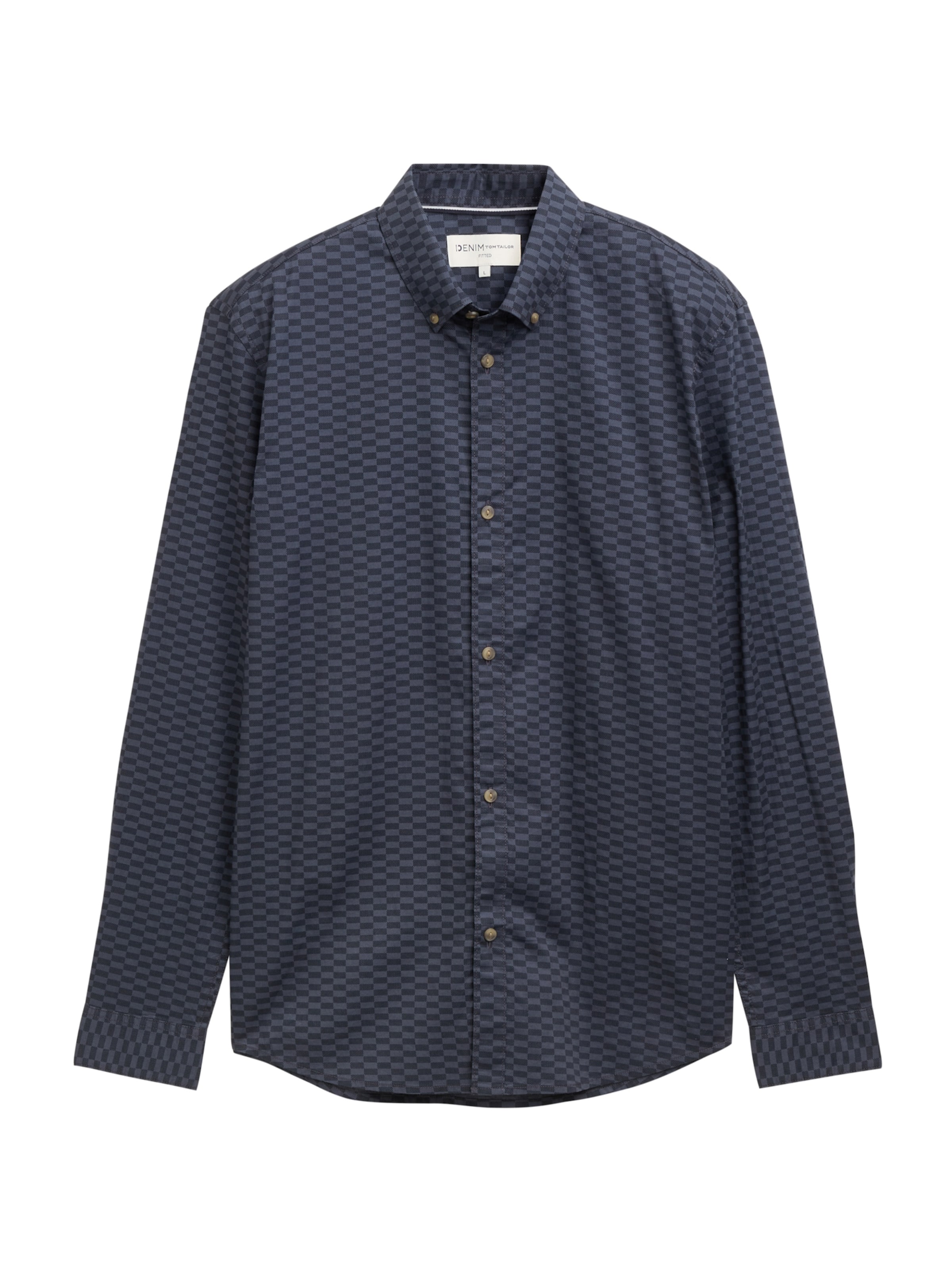 TOM TAILOR DENIM Button Up Shirt in Blue: front