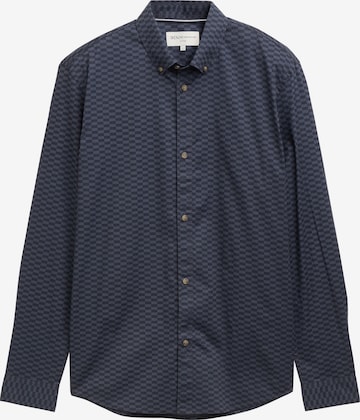mėlyna TOM TAILOR DENIM Priglundantis modelis Marškiniai: priekis