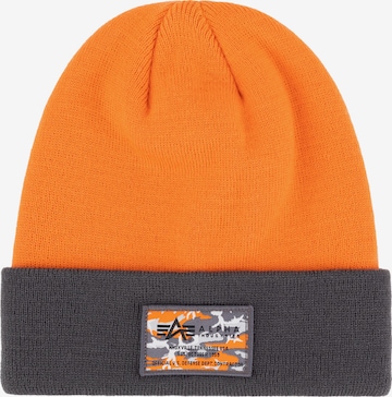 oranžinė ALPHA INDUSTRIES Megzta kepurė: priekis