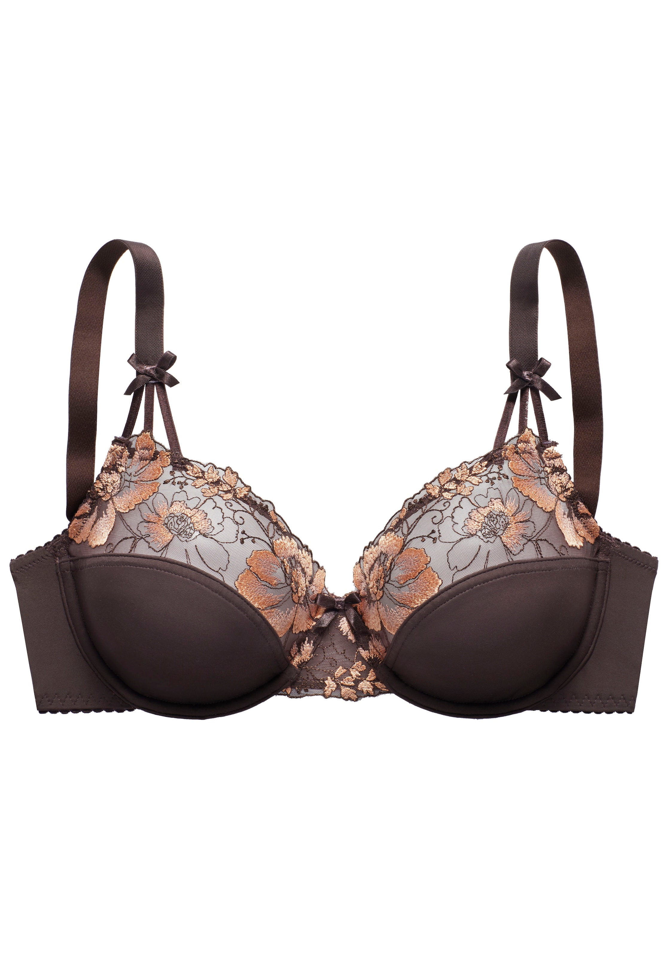 NUANCE Push-up Podprsenka – hnědá: přední strana
