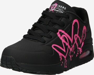 Baskets basses SKECHERS en noir : devant