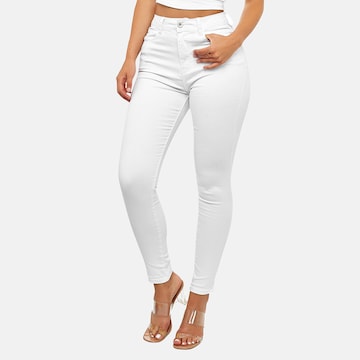 Elara Skinny Jeans in Wit: voorkant