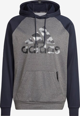 ADIDAS SPORTSWEAR Sportsweatshirt 'Aeroready Game And Go Camo Logo' in Grijs: voorkant