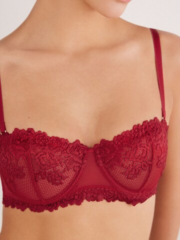 INTIMISSIMI Bandeau Bra 'Pretty Flowers' in Red