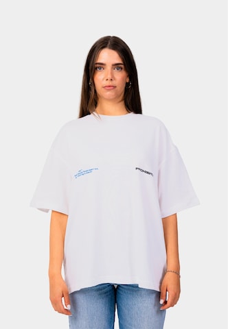 T-Shirt 'Abstract' Prohibited en blanc