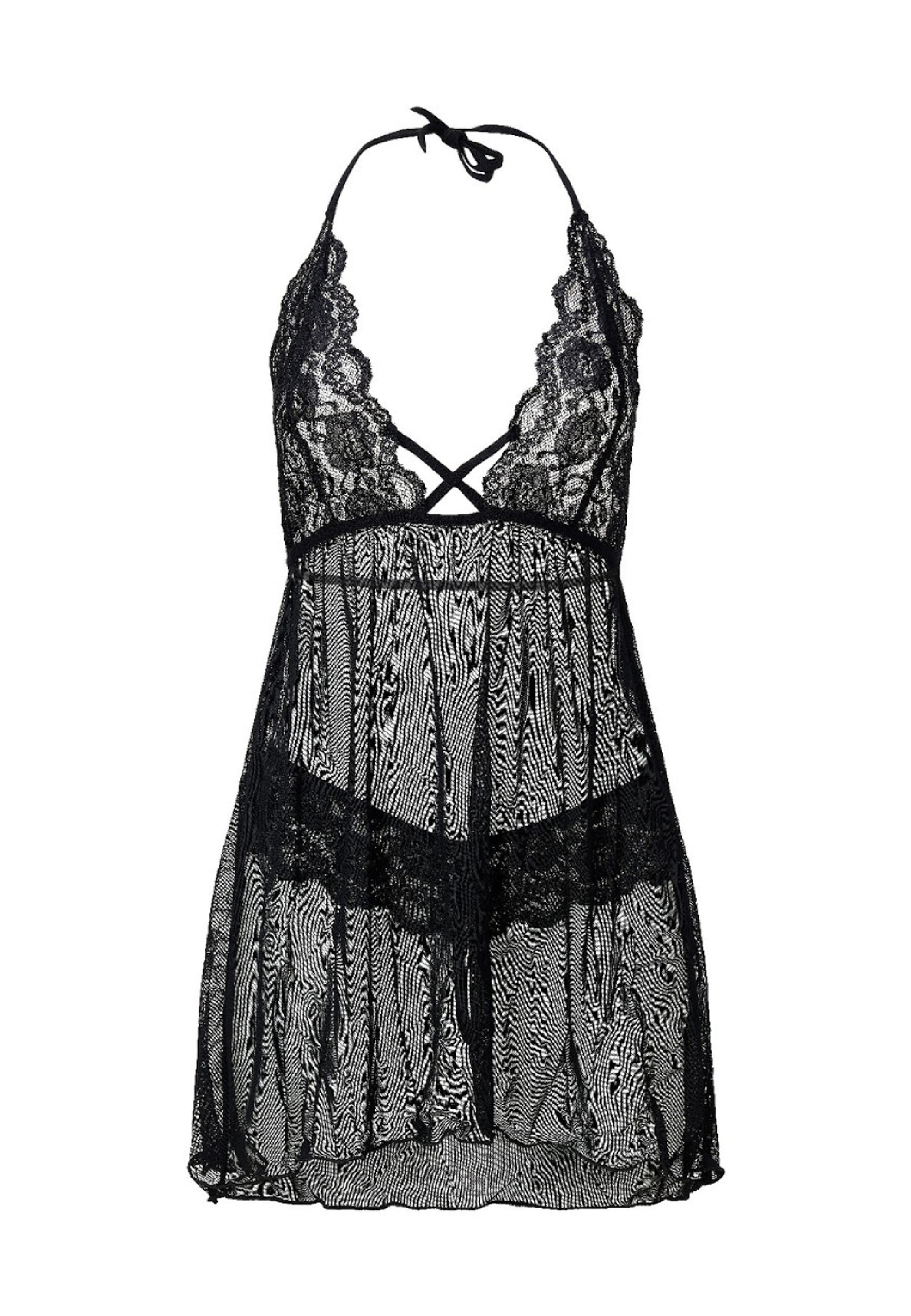 LingaDore Negligé in Zwart: voorkant