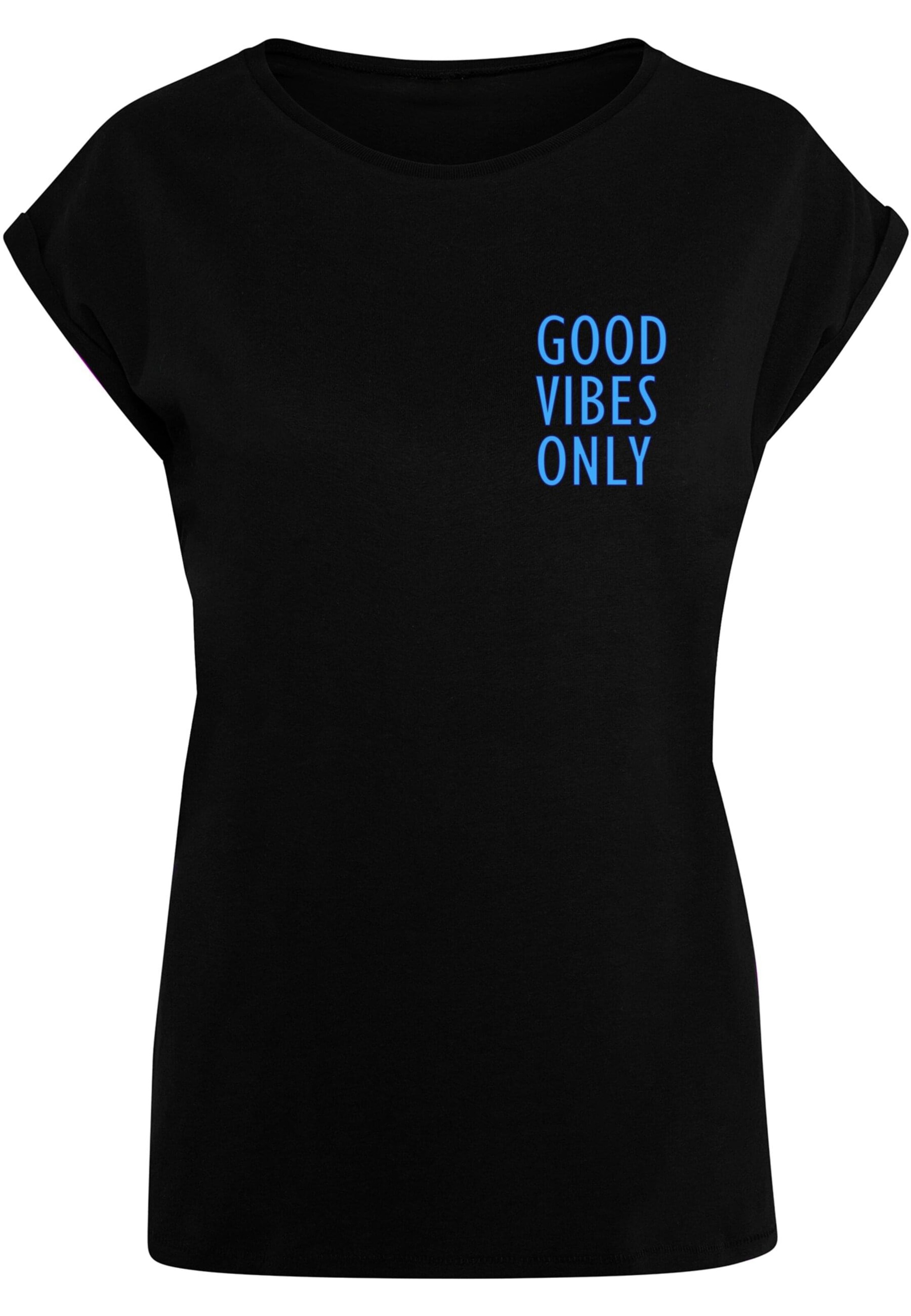 Merchcode T-Shirt 'Good Vibes Only' in Schwarz: Vorderseite