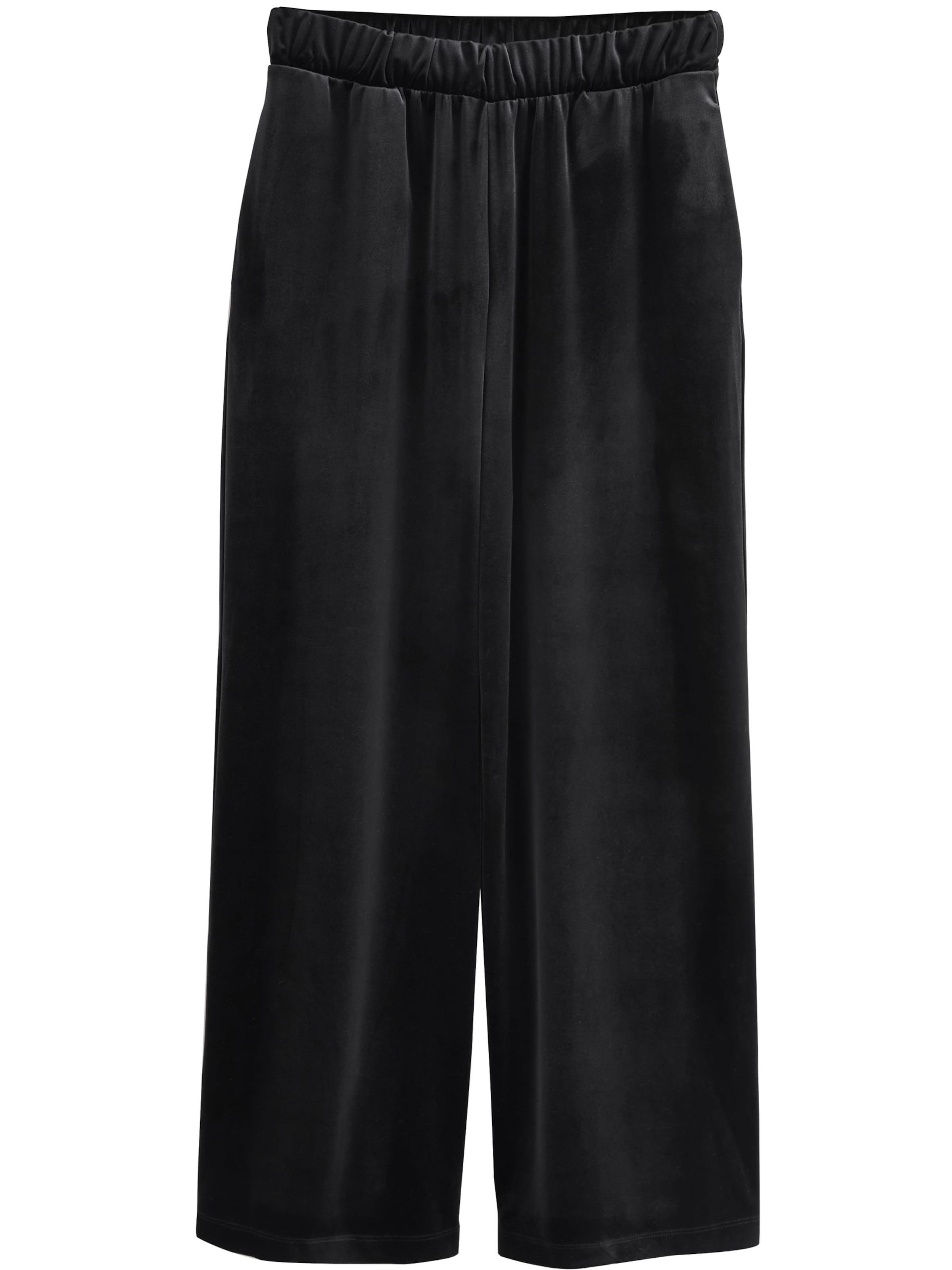 Next - Pierna ancha Pantalón en negro: frente