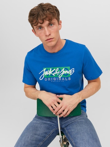 JACK & JONES T-Shirt 'RACES' in Blau