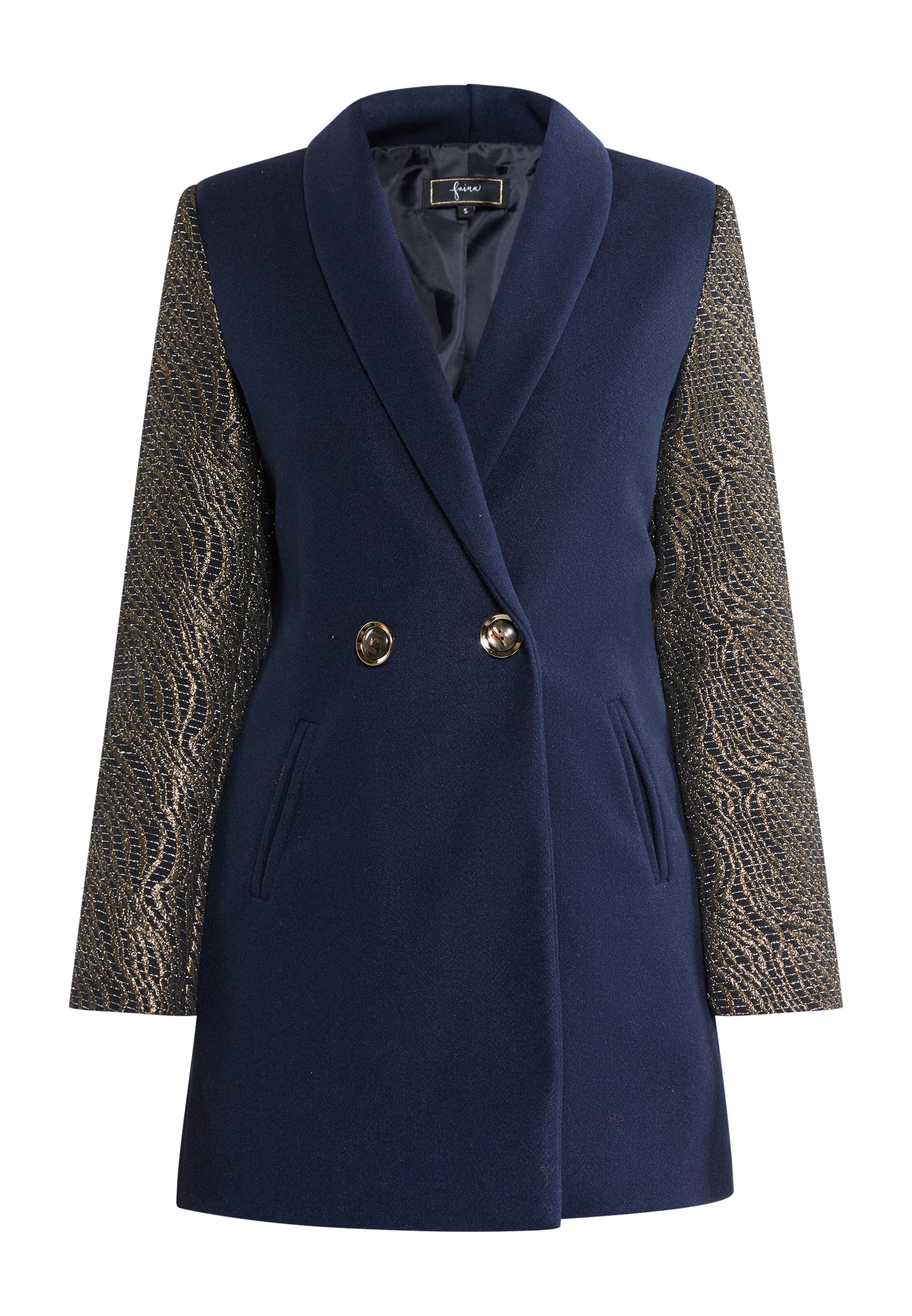 faina Abrigo de entretiempo en marino / oro / negro, Vista del producto