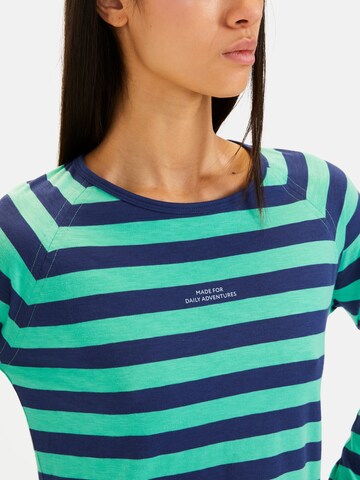 CAMEL ACTIVE Gestreiftes Langarmshirt aus reiner Baumwolle in Grün