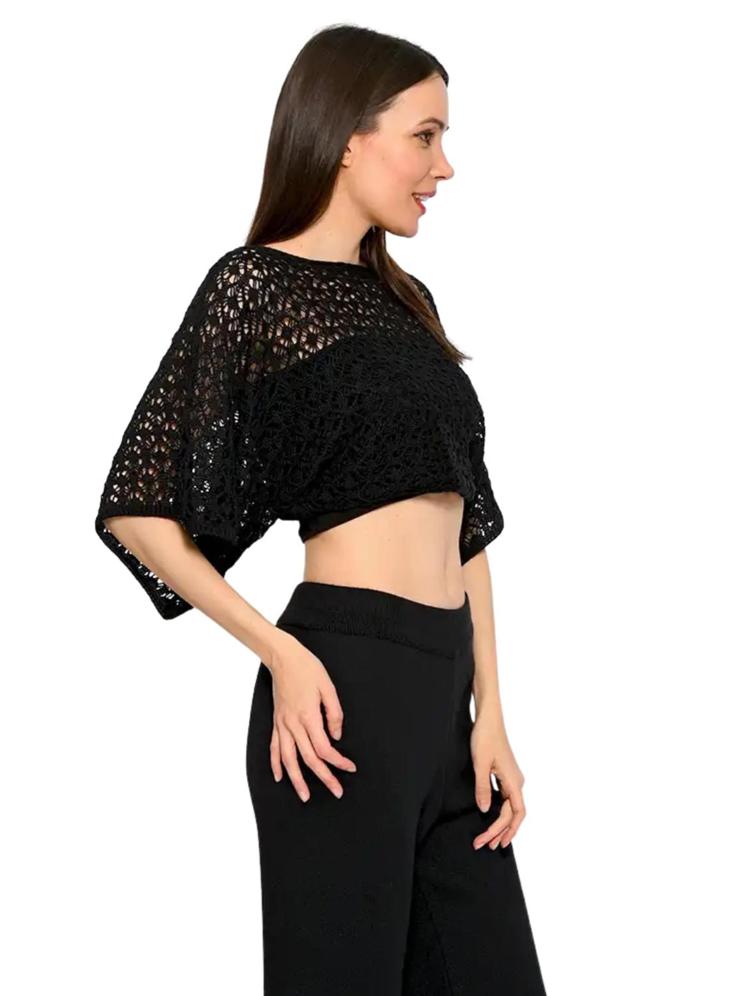 Süel knitwear - Top de punto 'Spider' en negro