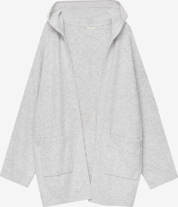 Pull&Bear Knit Cardigan in Grey: front