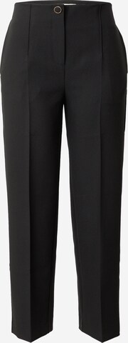 Oasis Regular Trousers with creases in Black: front