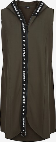 MIAMODA Zip-Up Hoodie in Green: front