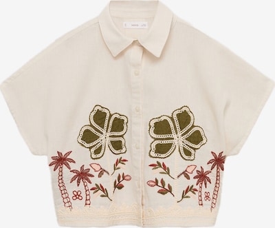 MANGO KIDS Pusero 'PALMEIRA' värissä kerma / oliivi / karmiininpunaine, Tuotenäkymä