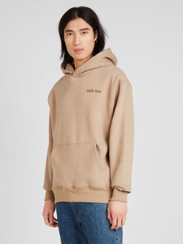 Sweat-shirt 'FEAR' Sixth June en beige : devant