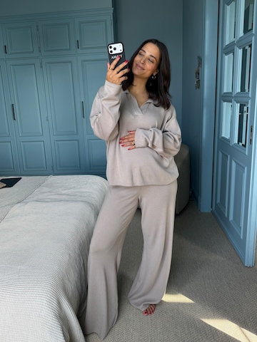 Wide leg Pantaloni de la AMALY pe bej