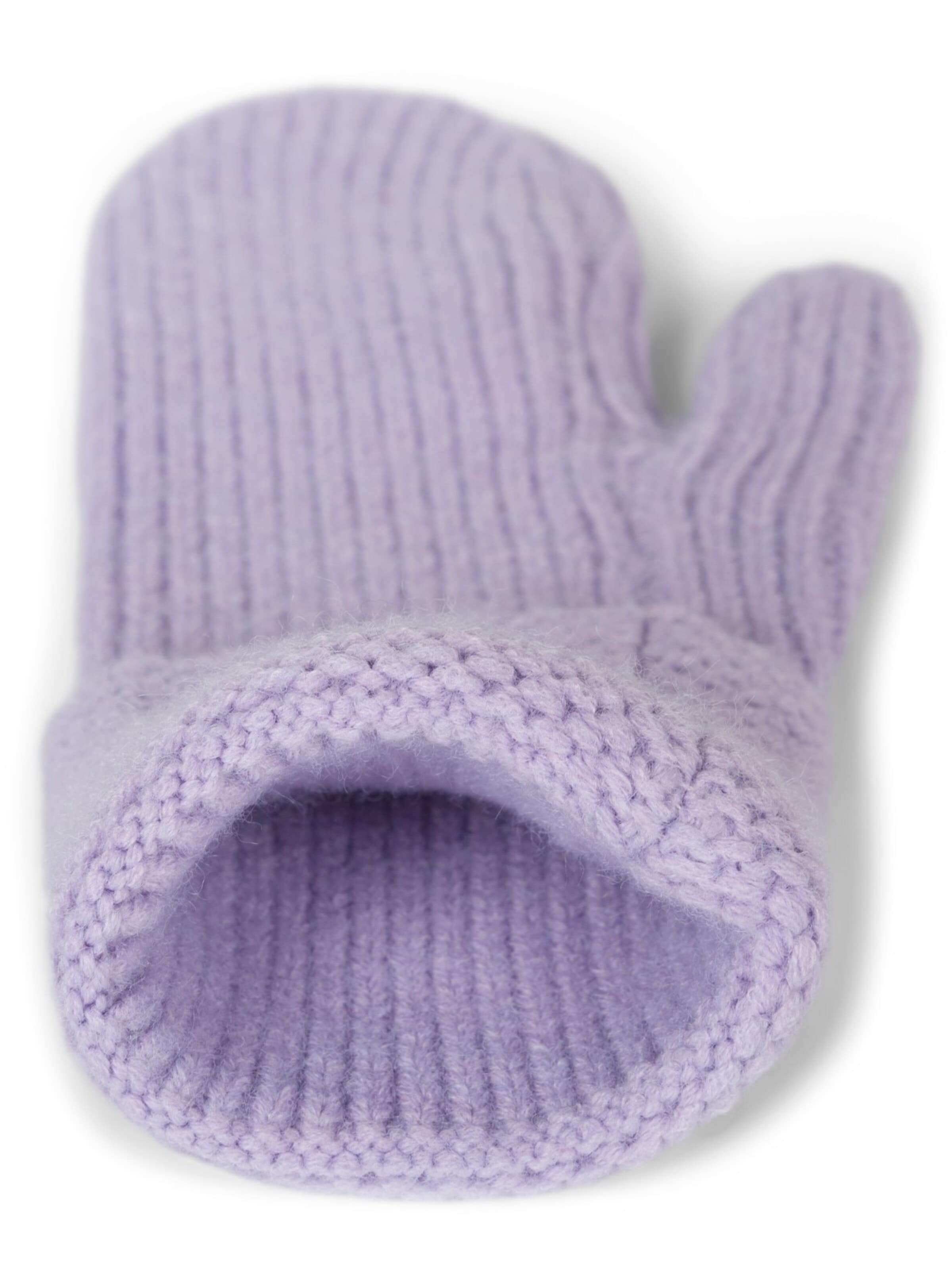 styleBREAKER Fingerhandschuhe 'Strick Fäustlinge mit gemustertem Bund'‌‌‌‌‌‌‌‌‌‌ in Lila