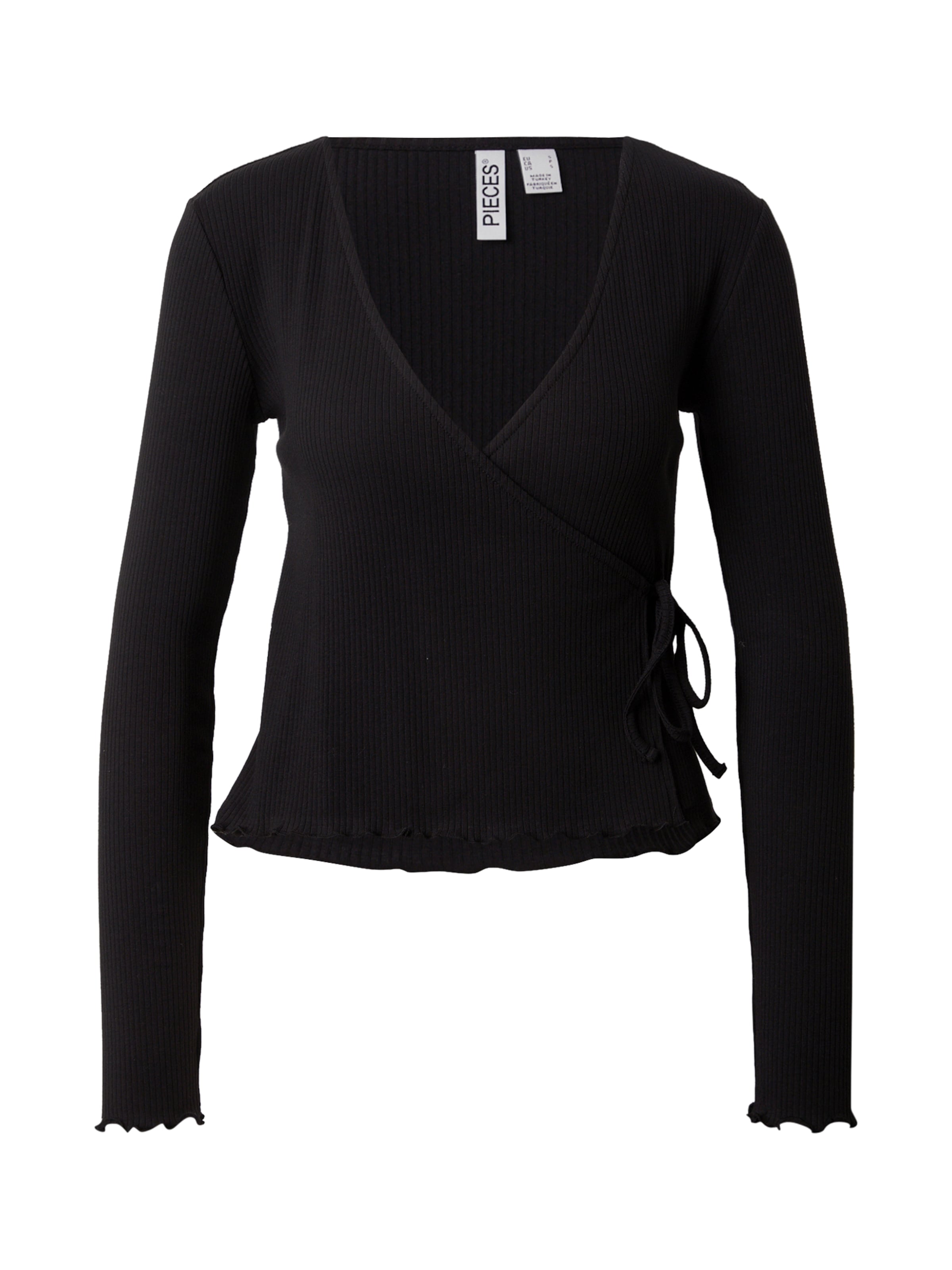 juoda PIECES Marškinėliai 'PCKITTE': priekis