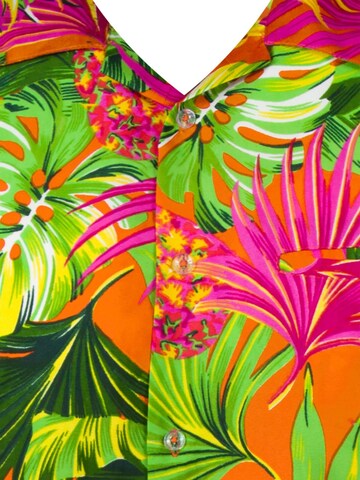King Kameha Regular Fit Hemd 'Pineapple Leaves' in Orange