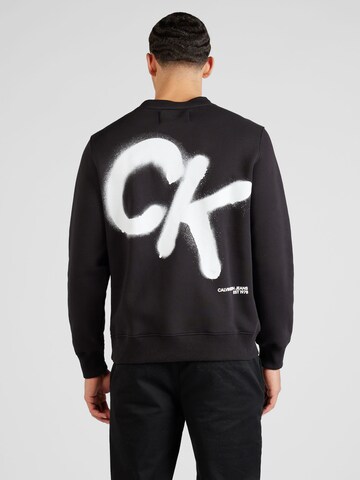 Calvin Klein Jeans Sweatshirt in Zwart: voorkant