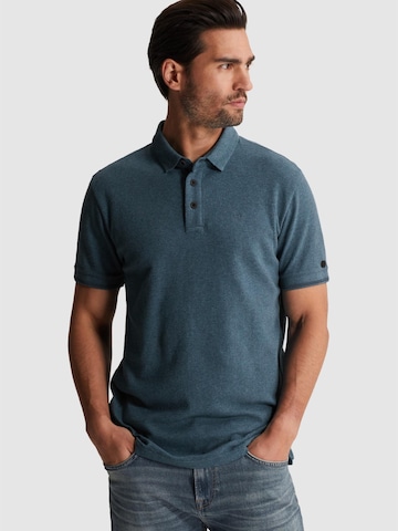 Maglietta 'Slim fit polo shirt with allover texture' di CAST IRON in blu