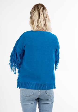 Geacă tricotată de la IZIA pe albastru