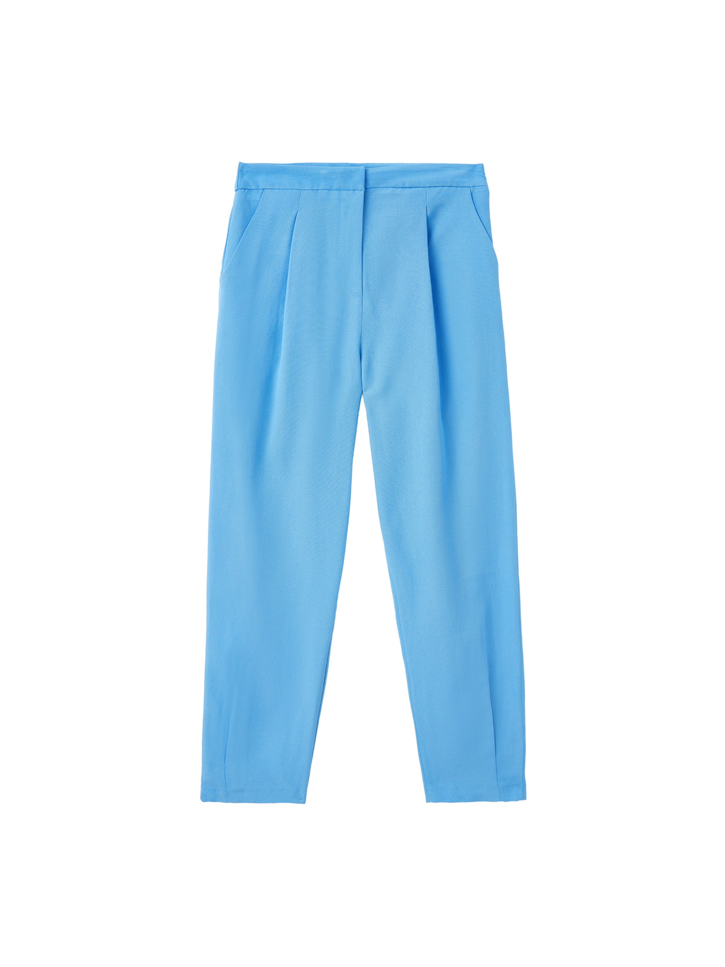 Koton Tapered Pleat-front trousers in Blue: front
