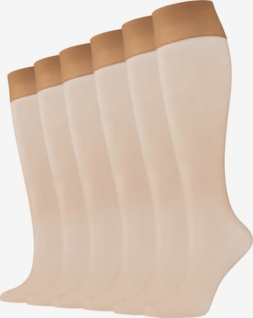 Chaussettes fines camano en beige : devant