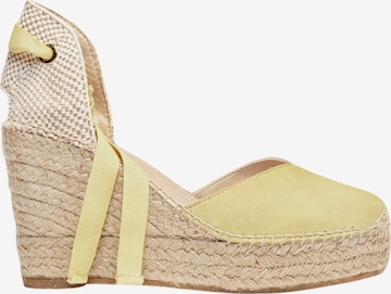 Alhamas - Sandalias 'Alpargata Cuña 10 cm' en amarillo: frente