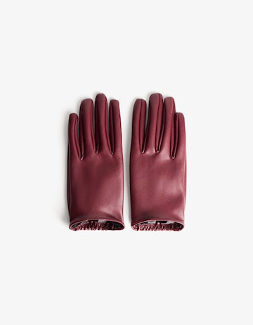 Bershka Full finger gloves in Red: front