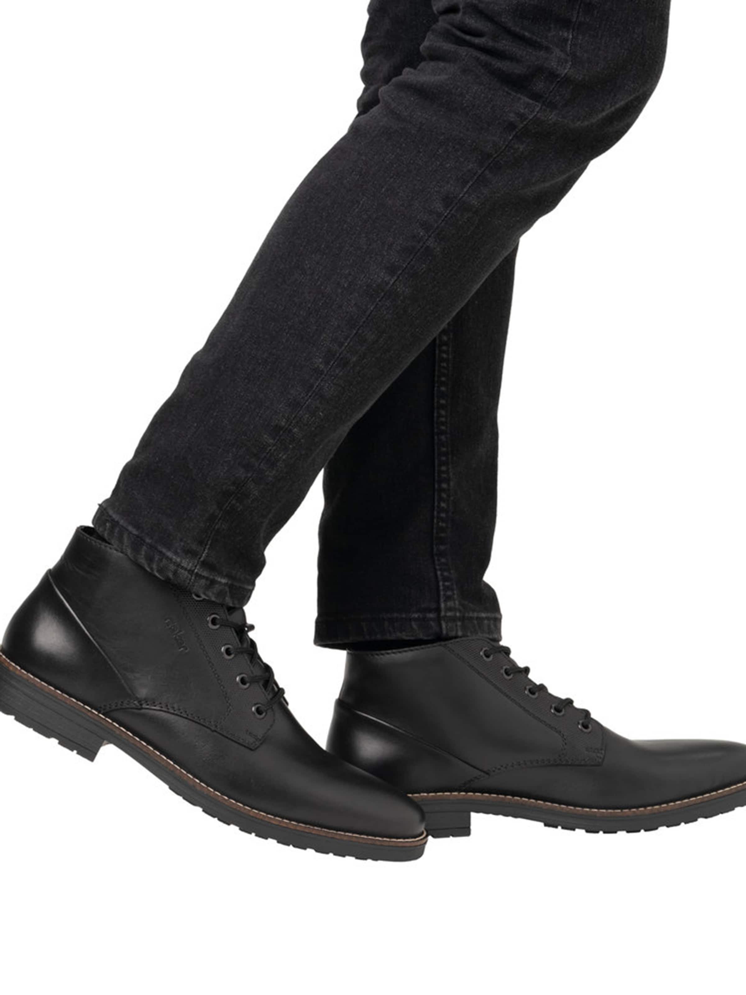 RiekerČizme na vezanje - crna boja