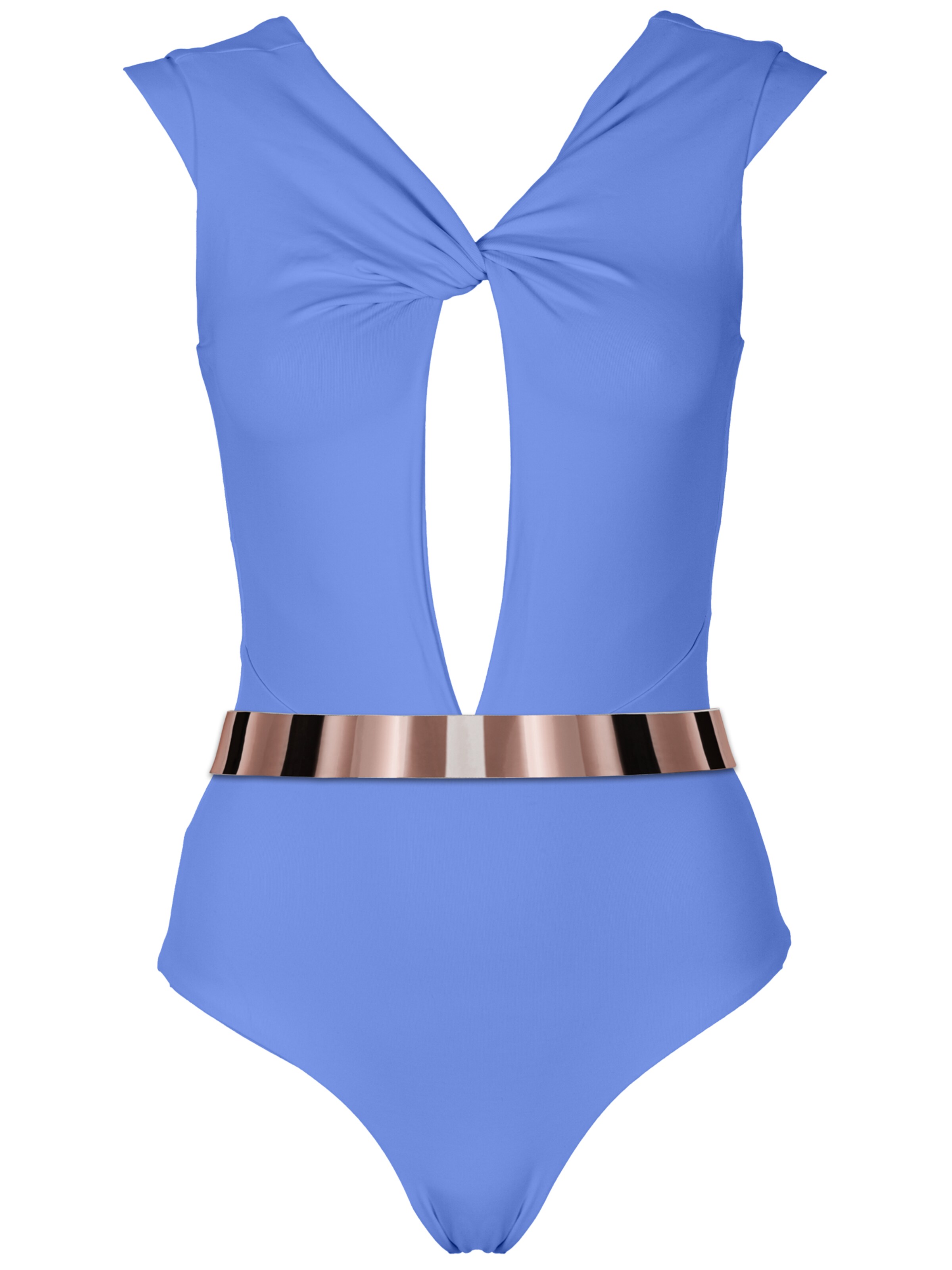 SEA ME SWIM High neck Badeanzug 'COTE D'AZUR Roségold Edition'‌ in Blau