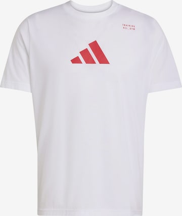 balts ADIDAS PERFORMANCE Sporta krekls: no priekšpuses