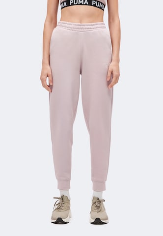PUMA Tapered Παντελόνι φόρμας 'ESS No. 1' σε ροζ: μπροστά