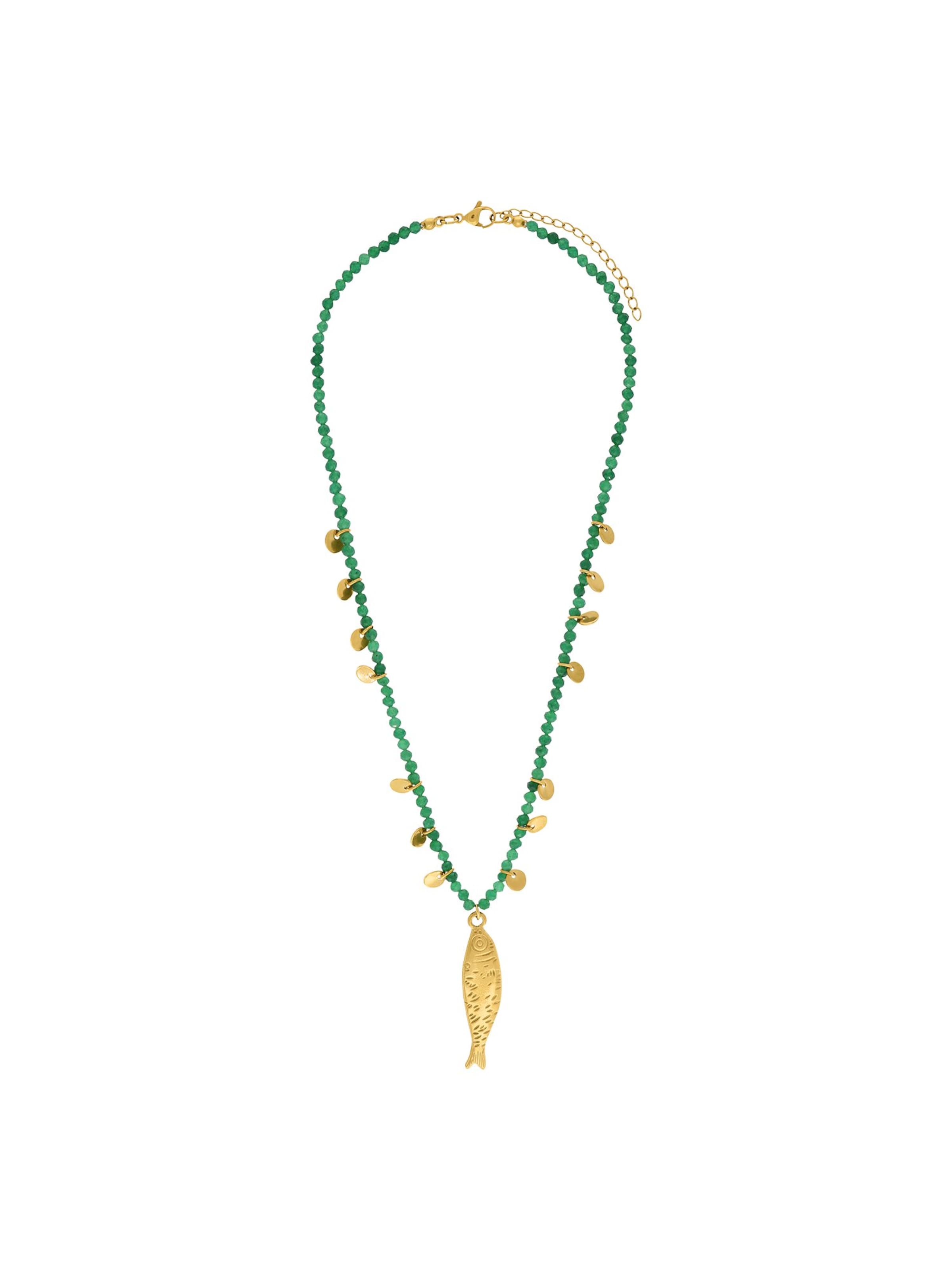 Lucardi Necklace in Onesize in Gold / Green, Item view