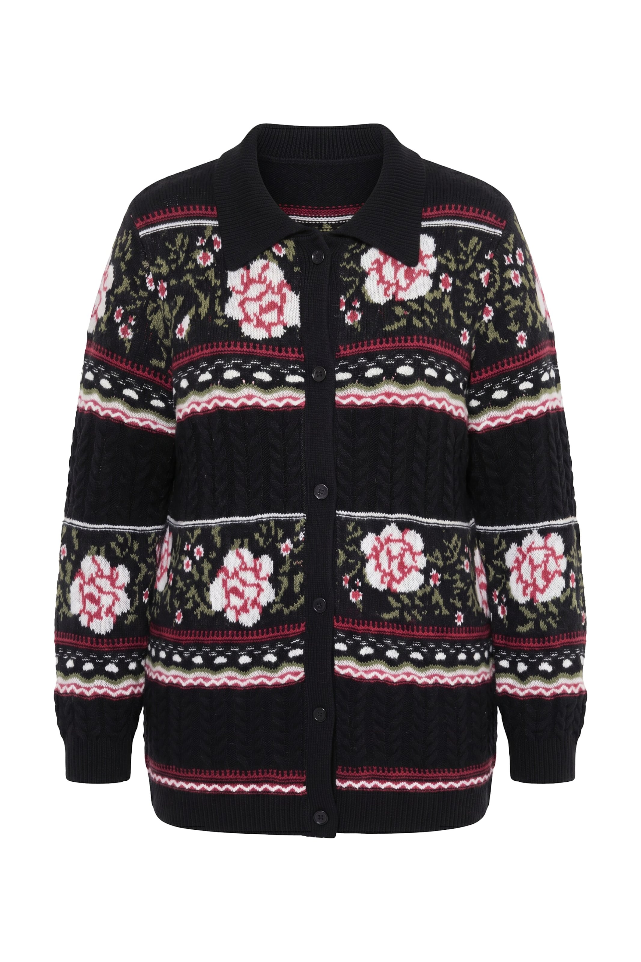 Ulla Popken Knit cardigan in M-L in Mixed colours / Black, Item view