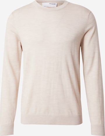 Pull-over SELECTED en beige : devant