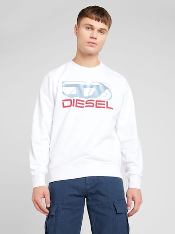 Sweat-shirt 'S-GINN-K43' DIESEL en blanc : devant