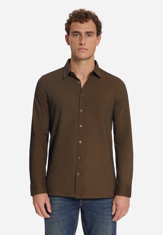 No Excess Regular fit Button Up Shirt in Brown: front