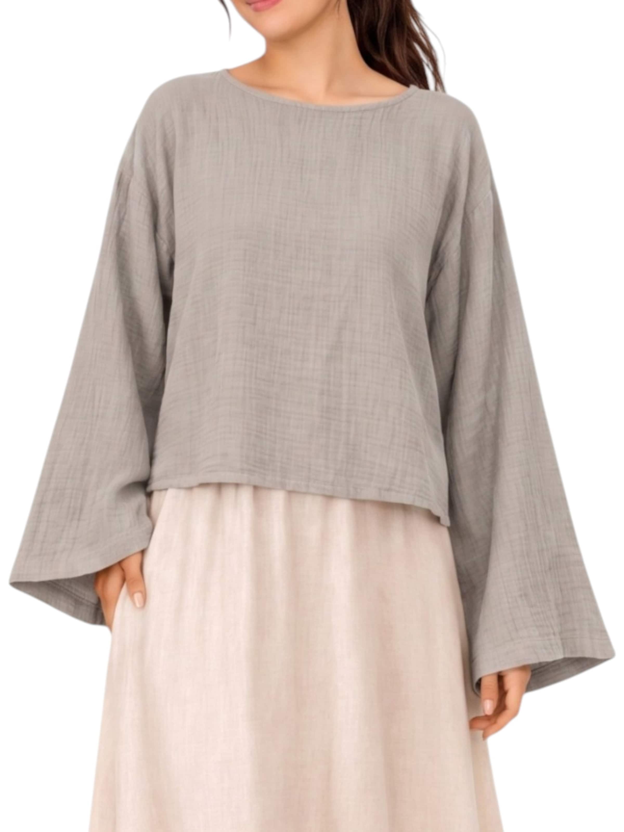 WENOR Blouse 'AVELOA' in Grey: front