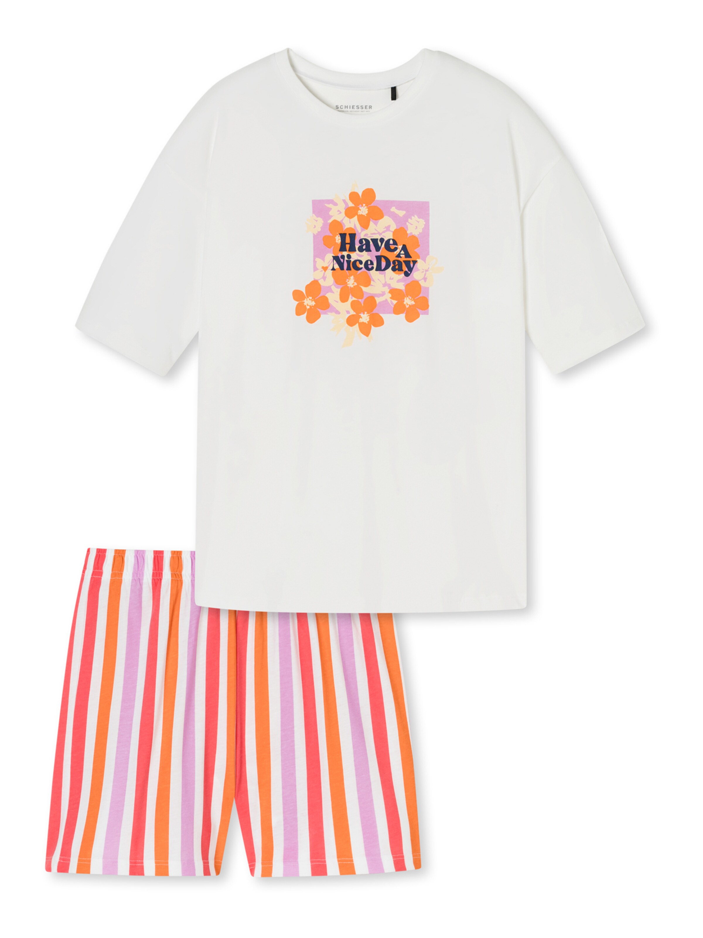 SCHIESSER Schlafanzug 'Nightwear' in Weiß: Vorderseite