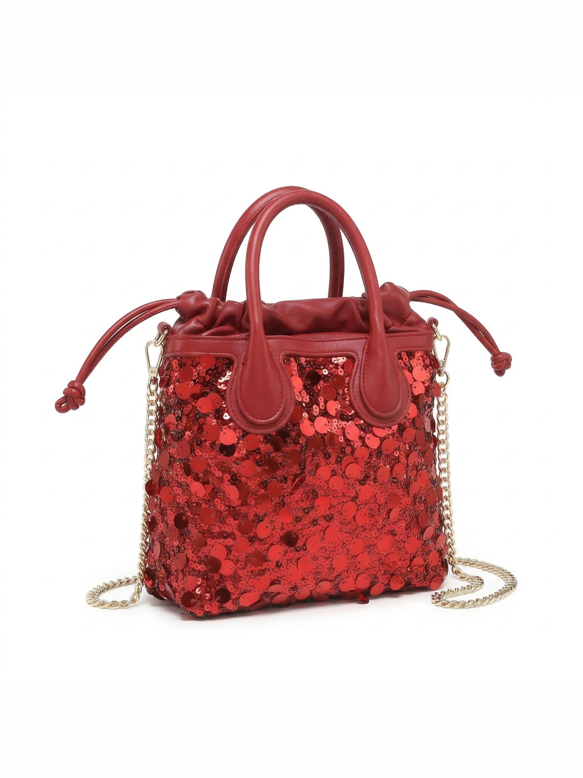 Borsa a tracolla 'Borsa a Tracolla Zefira Plus Donna - Paillettes Glamour Poliestere' di Kassandra in rosso: frontale