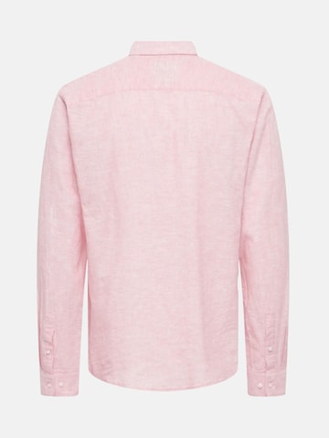 Only & Sons Slim fit Button Up Shirt 'ONSCaiden' in Pink