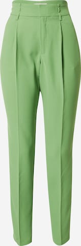 Cream Regular Pleat-front trousers 'Saga' in Green: front