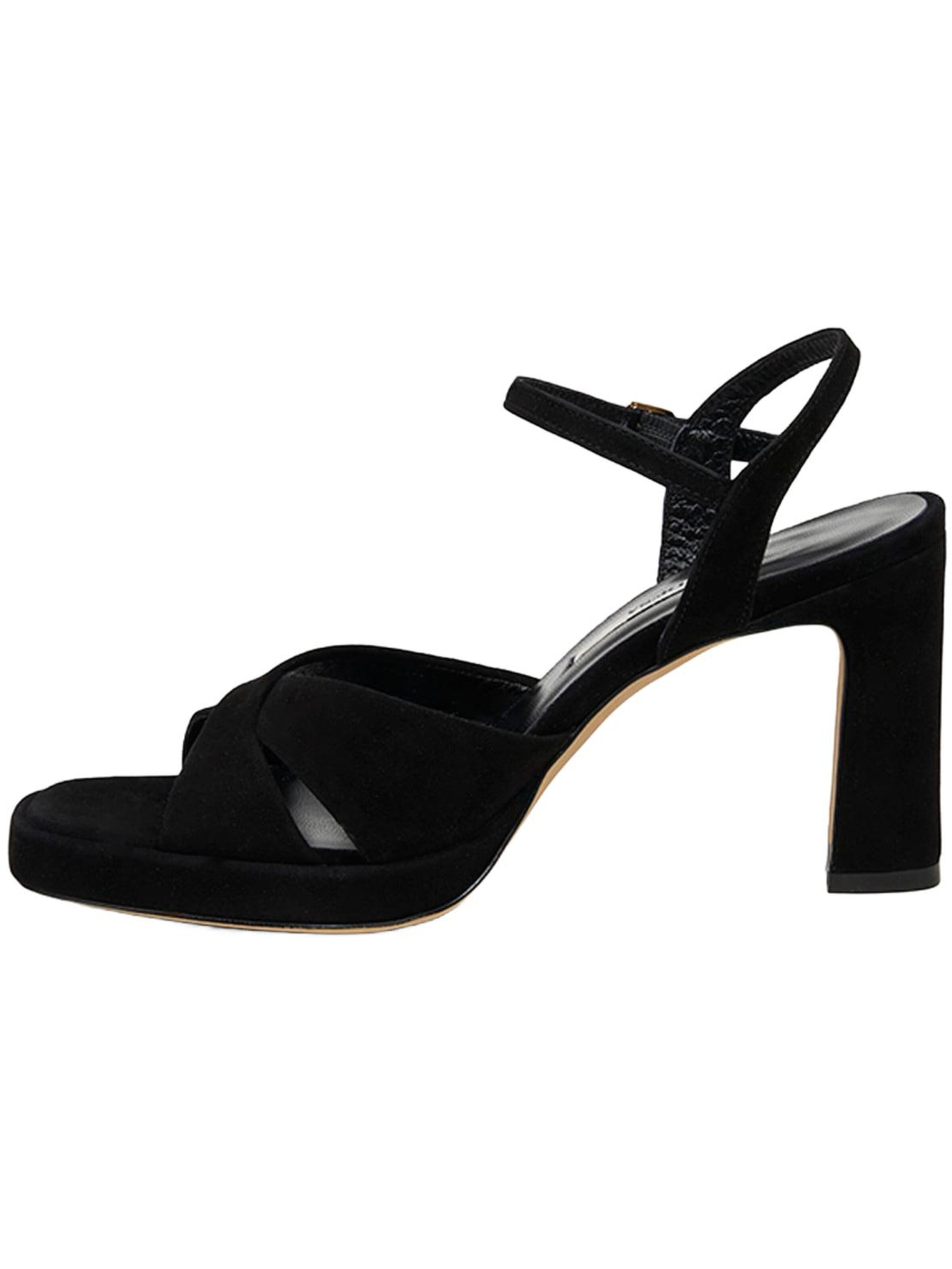 Desa Zehentrenner 'DESA Damen-Abendsandalen aus Wildleder mit gekreuzten Riemen'‌‌‌‌‌‌‌ in Schwarz