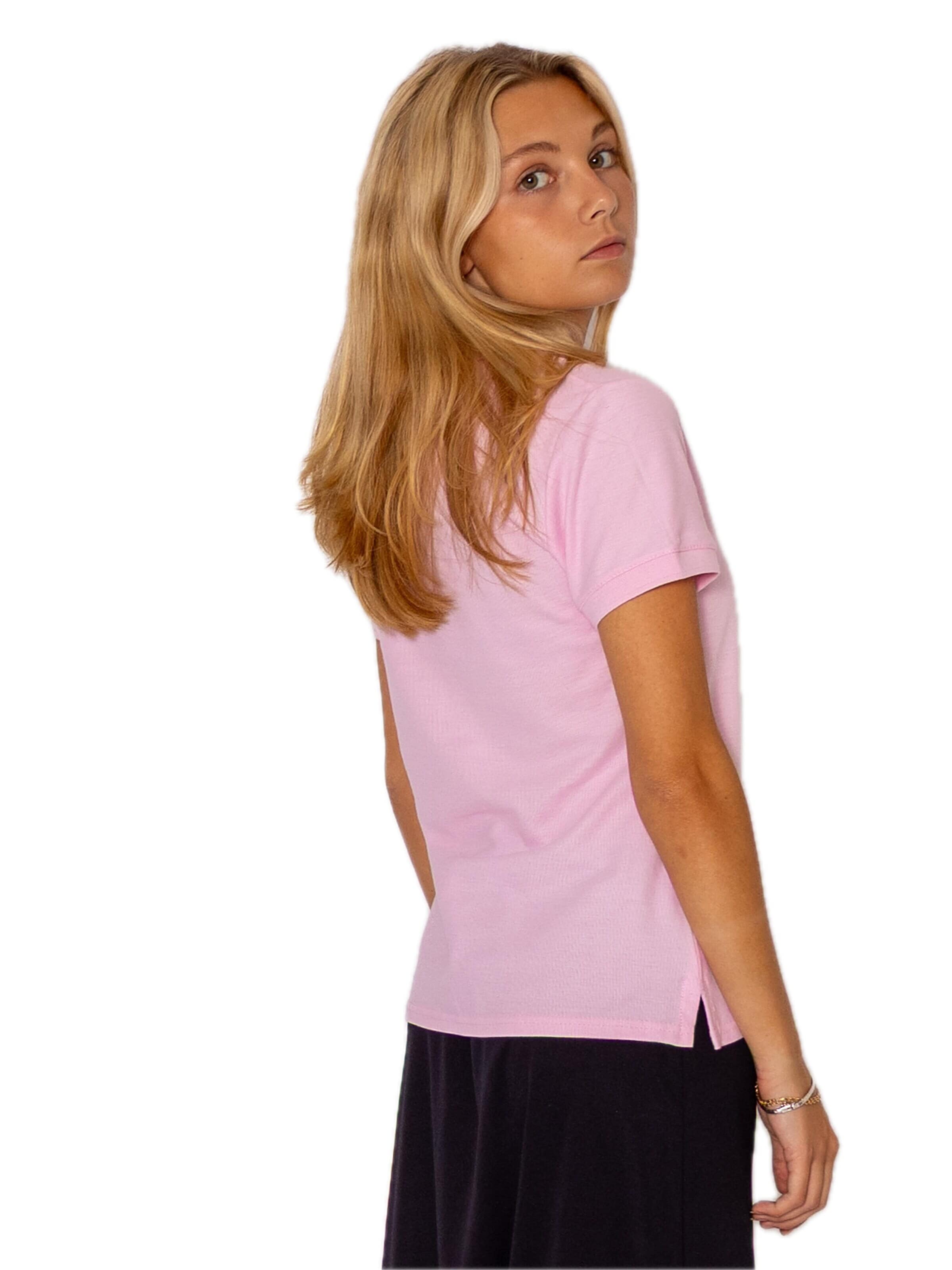 Maglietta 'Womens premium short sleeve polo' di FRUIT OF THE LOOM in rosa